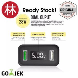 Uneed UCH403 QuickPlug Smart Charger QC 3.0 with LED Display