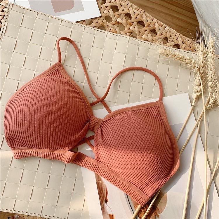 [ LINGERIE MASTER ] - (B-6) Bra Wanita Tanpa Kawat Bahan Halus BH Lingerie Pakaian Dalam Bra Push Up Elastis Sexy dengan Bus bh-B-6 Oren Bata