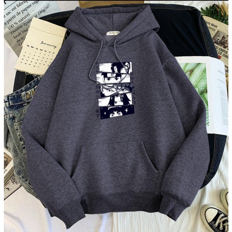 SHIPPUDEN NARUTO Jumper Hoodie II Sweater Hoodie Anime II Sweter Oblong Topi II SIZE M - XL ( Pria &amp; Wanita / Anak &amp; Dewasa )