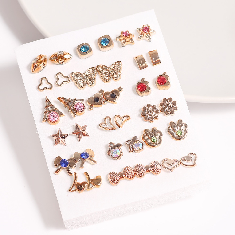 Mix Style Small Stud Earrings Set For Girls Women Cute Heart Child Earring Fashion Jewelry Gift