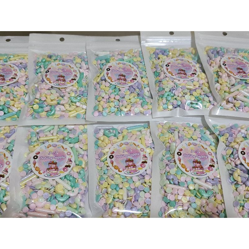 

sprinkle trimit hiasan cake pastel rainbow