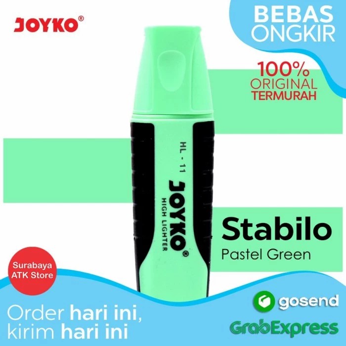 

Highlighter / Stabilo HL-11 / Pastel Green Color Hijau