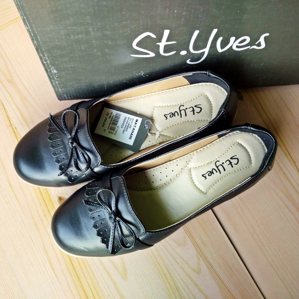 St.Yves BK518HT Sepatu Flat Slip On Pita Casual Wanita Wedges Black Original Matahari