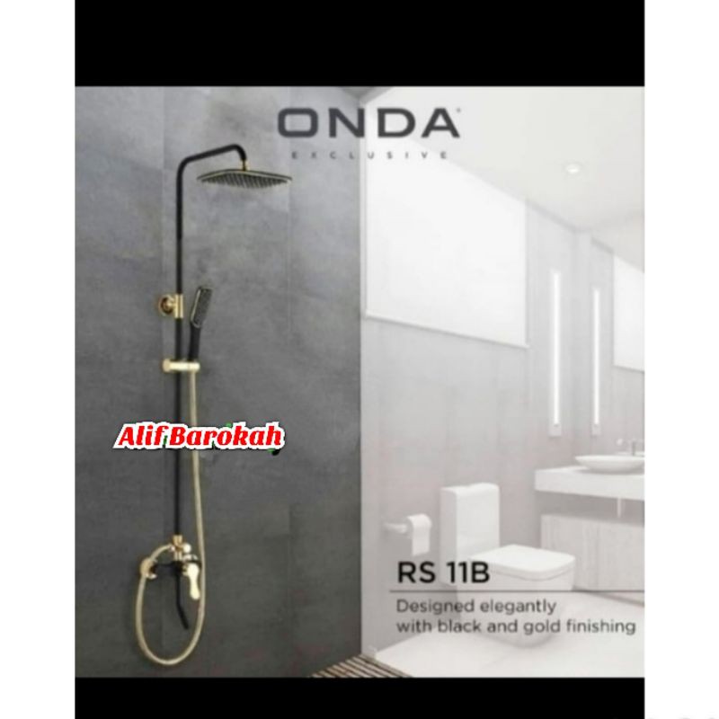 Shower Tiang Colum Set Onda EXCLUSIVE RS 11B/Tiang Kran Hitam GOLD