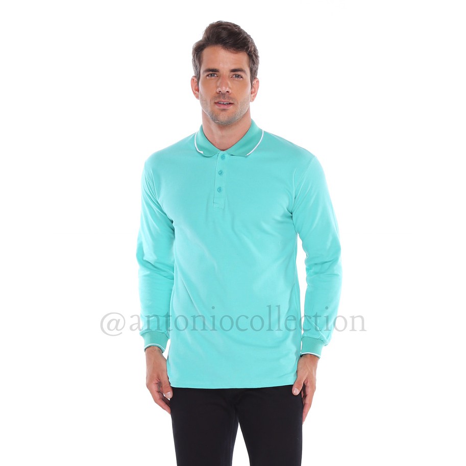 Kaos Polo Shirt Hijau Tosca / Kaos Kerah / Kaos Polo Lengan Panjang