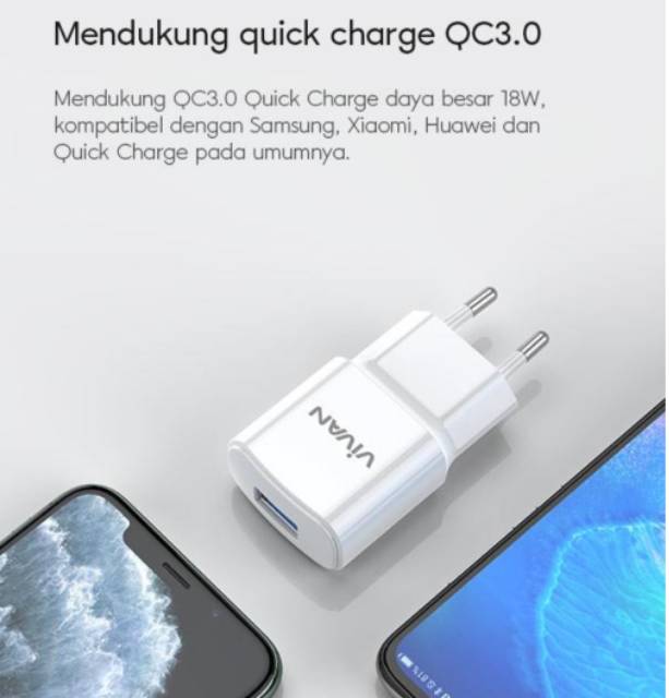 Vivan Power Oval 3.0 Quick Charge Charger Fast Charging 3A