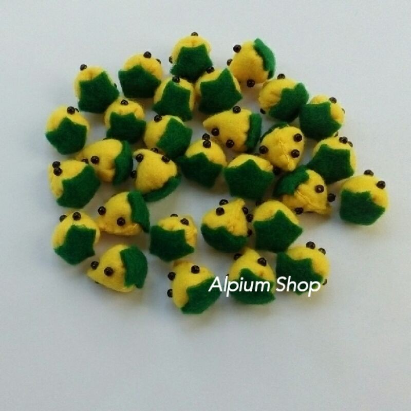 

Topping Flanel Buah Stroberi "Yellow" / Kerajinan Tangan / Strawberry