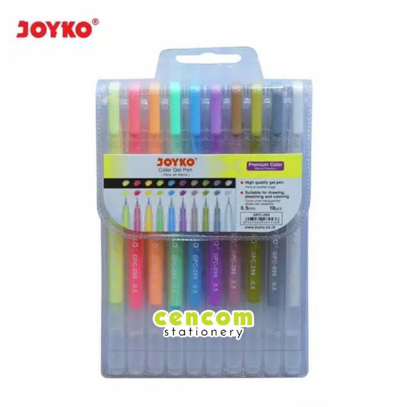 

Color Gel Pen Pena Jel Warna Joyko GPC-299 Premium Color 10 Warna 0.5mm