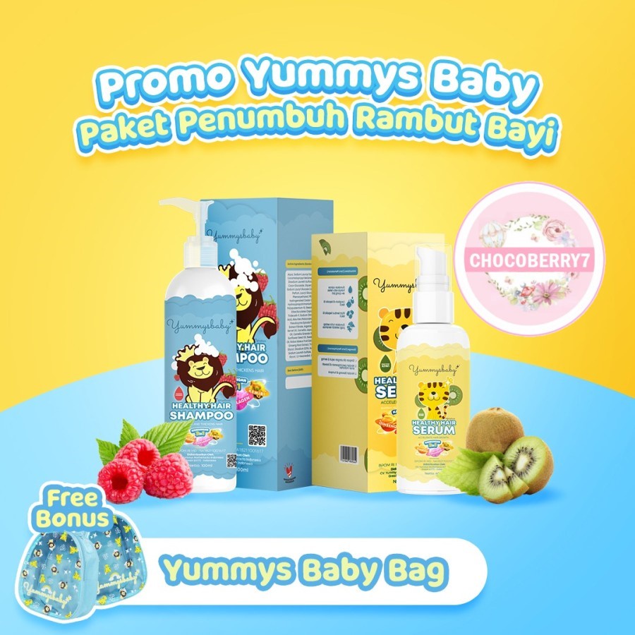 Yummys Baby Shampoo &amp; Serum Penumbuh Rambut Bayi 60ml Sampoo Serum 60 ml