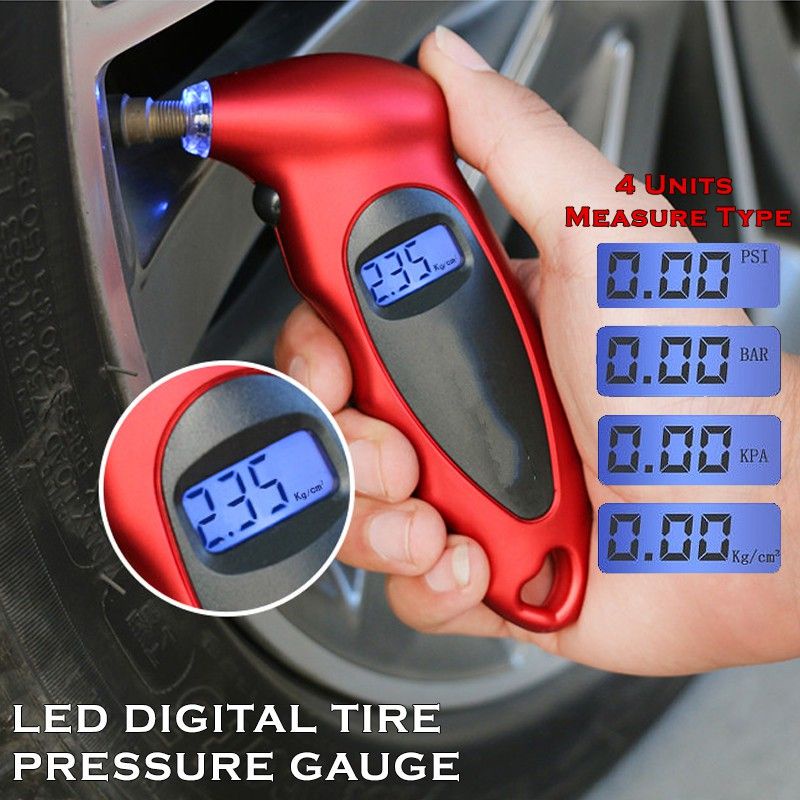 Lcd Digital Tire Tyre Air Pressure Gauge Tester Alat Diagnostik Ban Mobil Auto Motor