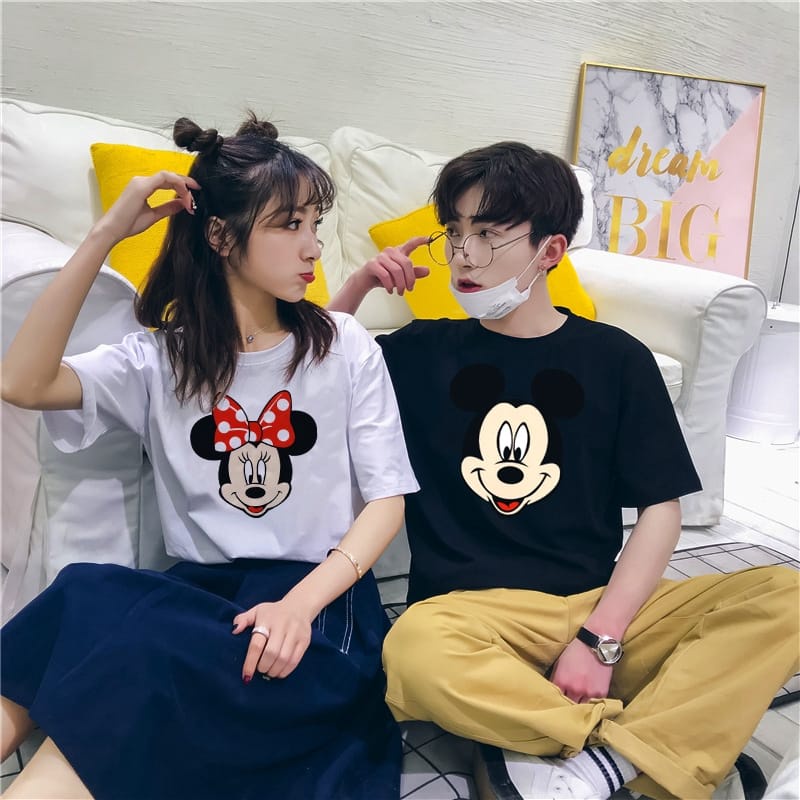 MYSTIQUE.ID-BAJU KAOS COUPLE MIC*KEY MOUSE AND MIN*NIE LUCU DAN AESTHETIC