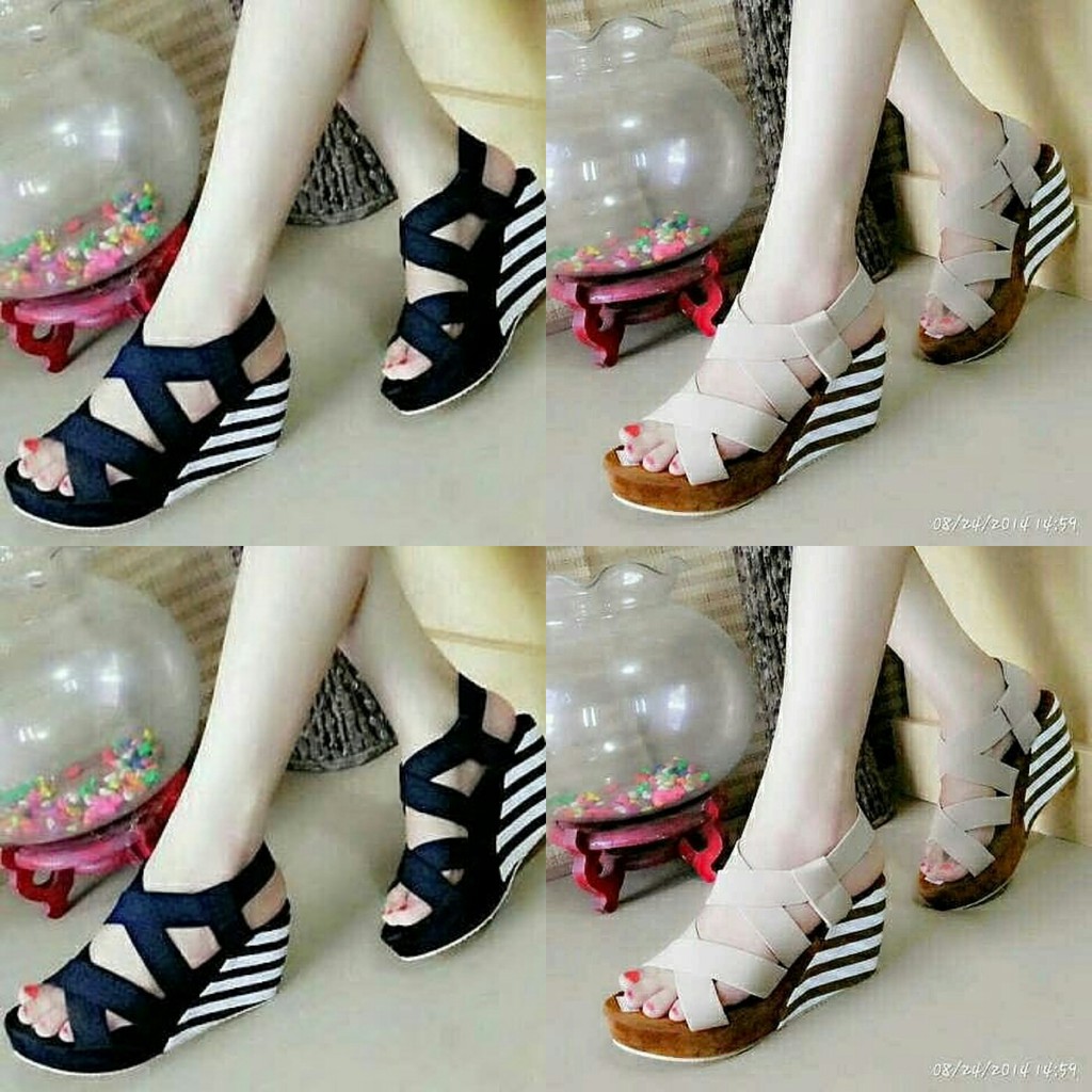 NunuLisaTan - Termurah Sale Aneka Wedges Wanita 7cm