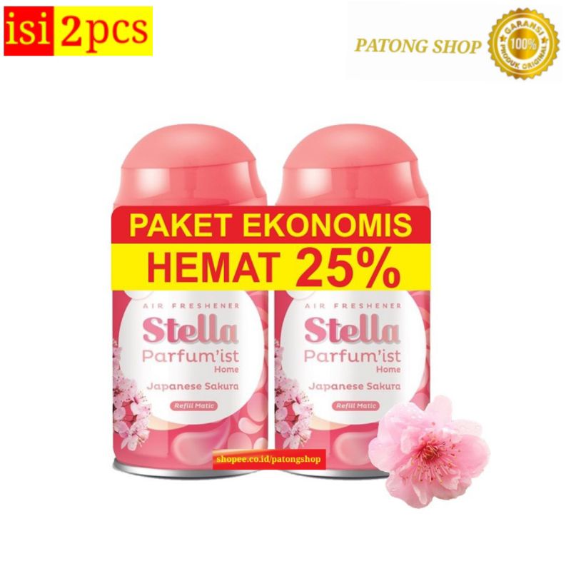 STELLA MATIC REFILL JAPANESE SAKURA 225ML Multipack isi 2 pcs / Pengharum Ruangan