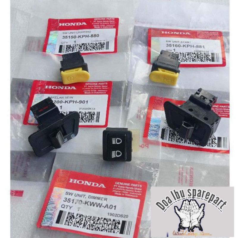 Tombol saklar Original Honda set full BEAT KARBU VARIO 110