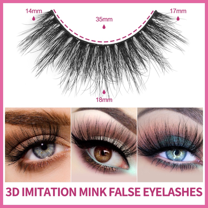 MAGEFY Box of 10 pairs of eyelashes pure handmade 3D imitation mink hair, natural slender, dense curls Fake eyelashes MGY7189