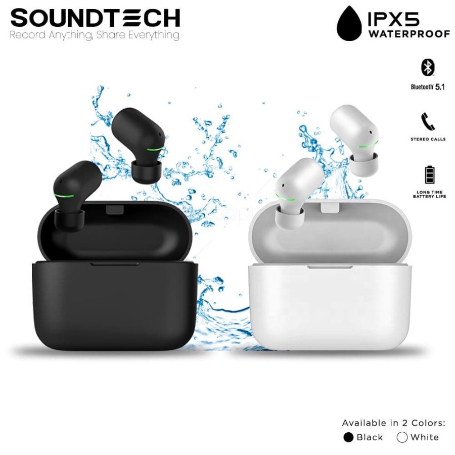 SOUNDTECH S16 TWS Wireless Earphone Bluetooth 5.1 Touch - White