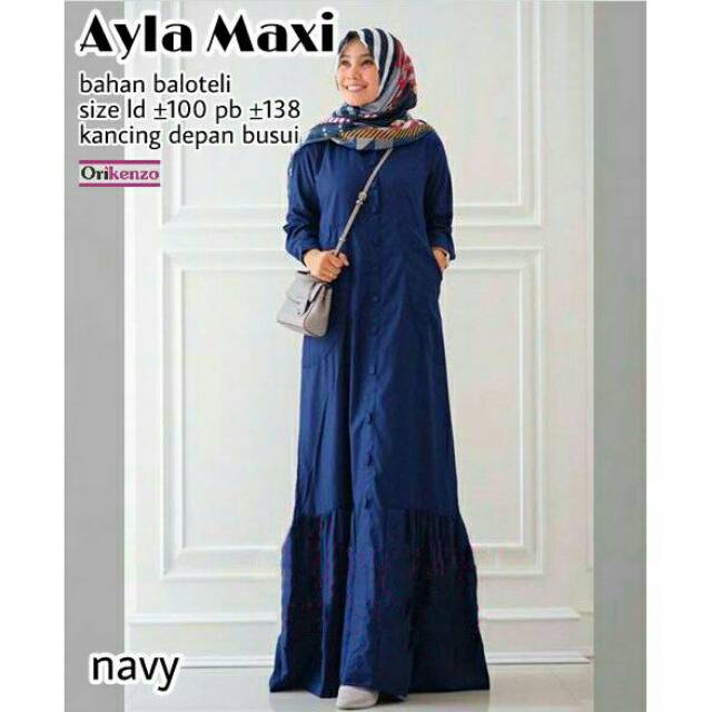 Gamis Ayla Syari Baloteli Busui Longdress Maxi Murah