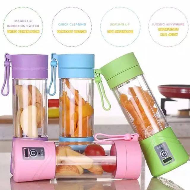 [BISA COD] ORIGINAL Juice cup blender mini portable USB blender juicer Alat pembuat jus JUICER CHARGER CAS