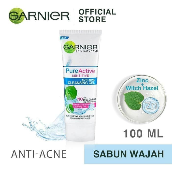 【GOGOMART】GARNIER Pure Active Sensitive Anti-Acne Cleansing Gel