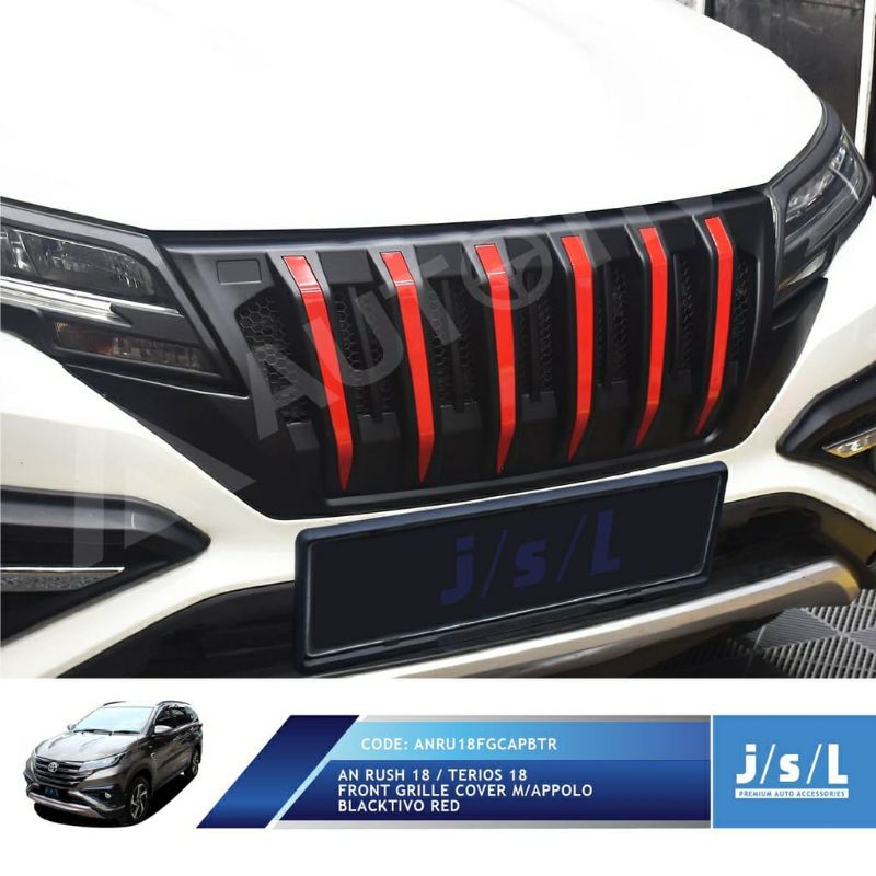 grill all new Rush / Terios Apollo hitam list kuning gold biru silver chrome merah putih abu  jsl