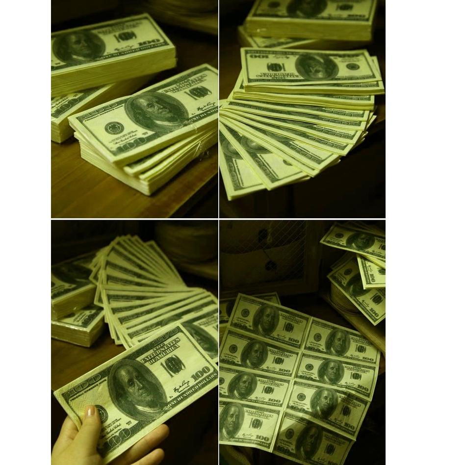 [KODE YWARS] 064 - Tissue Dollar Tisu Dolar Tissu Lap Unik Keren Lucu Gambar USD 100 Dollar