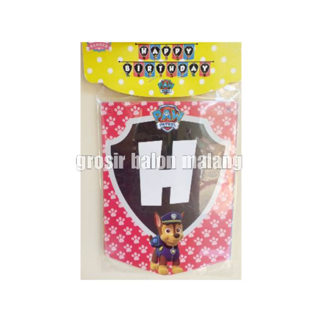 Bunting flag banner happy birthday paw patrol