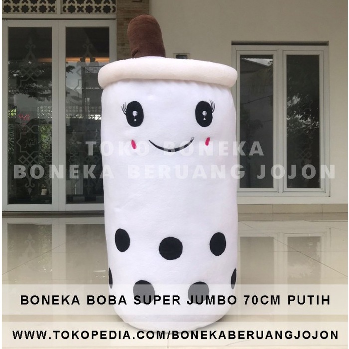 VIRAL- TERMURAH! BONEKA BOBA BESAR VIRAL SUPER JUMBO 70CM PRODUSEN LANGSUNG - Putih
