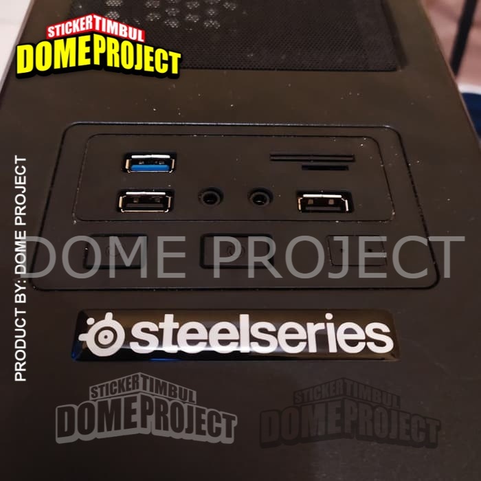STIKER MOTOR EMBLEM STEEL SERIES STIKER RESIN TIMBUL LENTUR STICKER CASING PC