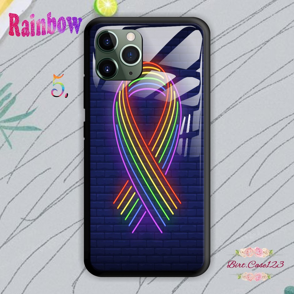 Softcase Back Case Glass Kaca RAINBOW Realme C1 C2 C3 C11 C12 C15 NARZO 10A 20 PRO BC3572