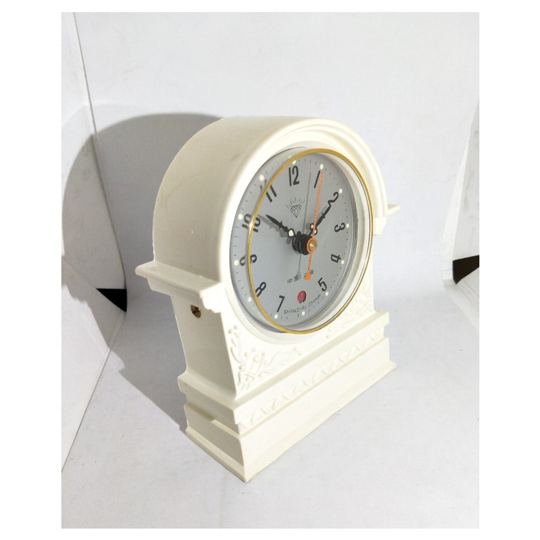 Jam Weker Klasik Vintage Jam Beker Kring Mechanical Alarm Clock Warna Krem