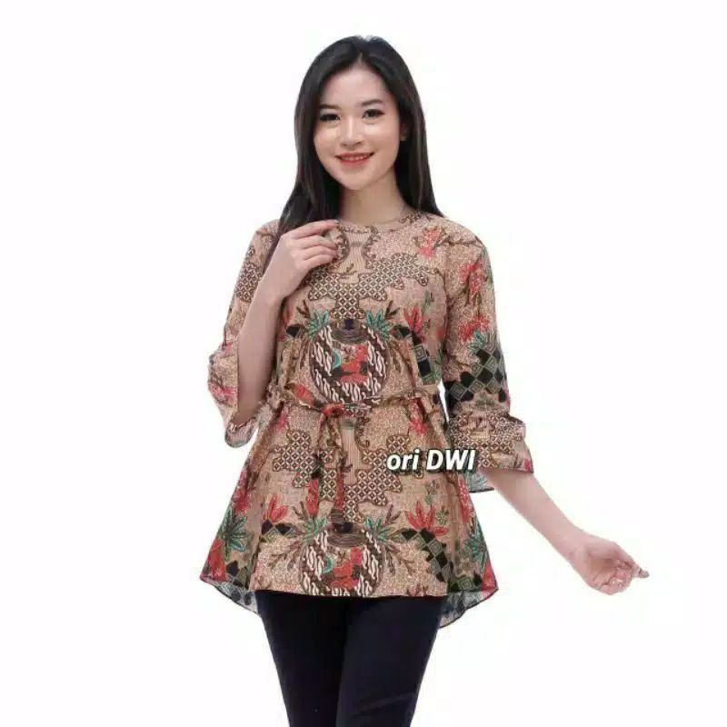 tey-17 Batik Wanita ASJ SA HRB026 Kenogo Kemeja Tosca Pendek-Model 10
