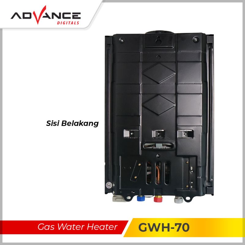 Advance Water Heater Gas 6 Liter GWH-70 LED Display Tempered Glass