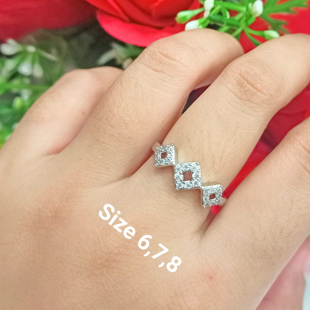 Cincin Dewasa Permata Zircon Gold Perhiasan Wanita Korea (COD)