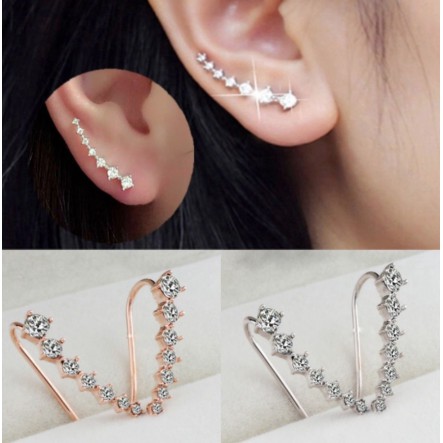 1 PCS Anting Chic Lady Wanita Kristal Anting Ear Hook Hadiah Untuk Wanita