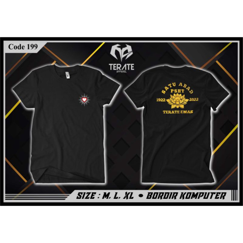Kaos Distro Bordir PSHT Satu Abad Kaos Terate Emas Kaos PSHT