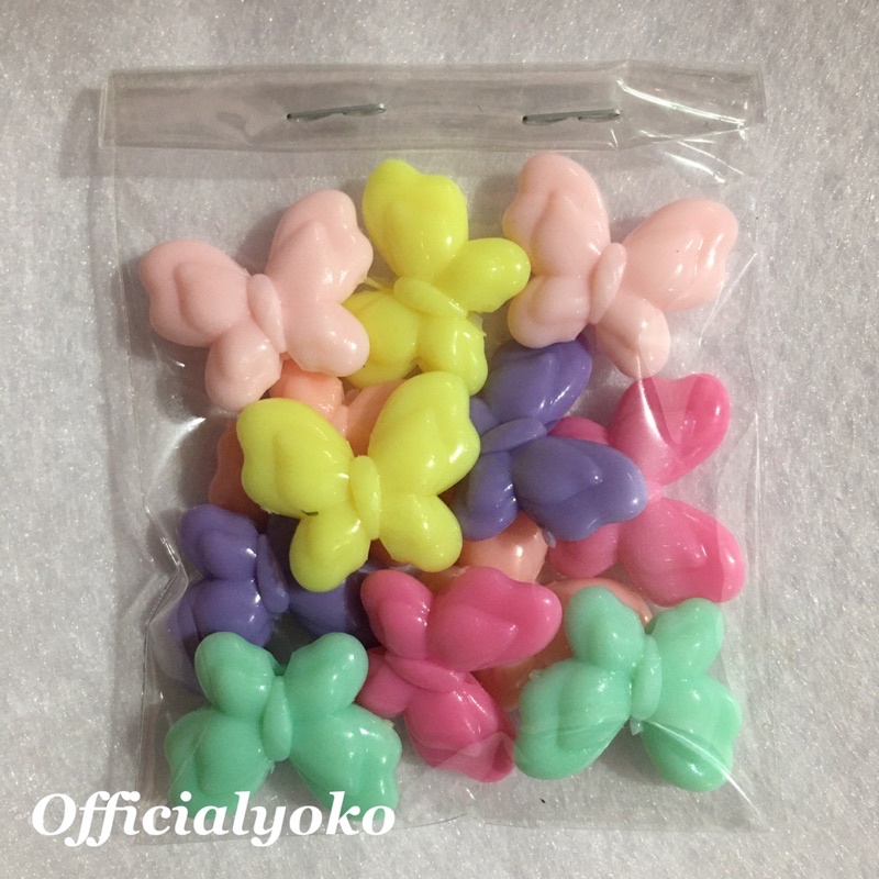 Manik Kupu Kupu Warna Pastel #4 (12pcs)