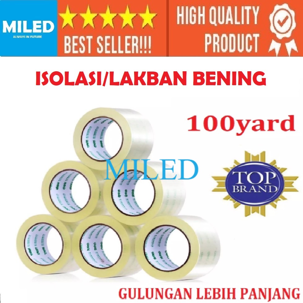 

( HARGA GROSIR ) LAKBAN BENING 100 YARD ISOLASI SELATIP CLEAR 45mm DAYA LENGKET KUAT