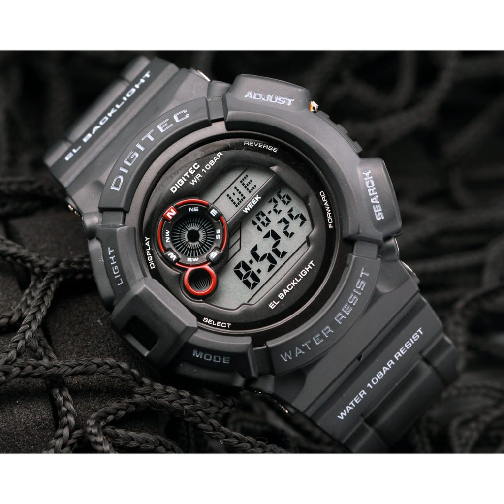 PALING LAKU  JAM ORIGINAL DIGITEC MUDMAN DG 2028T HITAMMERAH