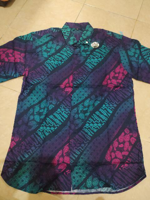 Bswart Batik Hrb026 Kenongo Hem Pendek Padi Pekalongan M L Xl Batik Pria Murah Modern Grosir Batik