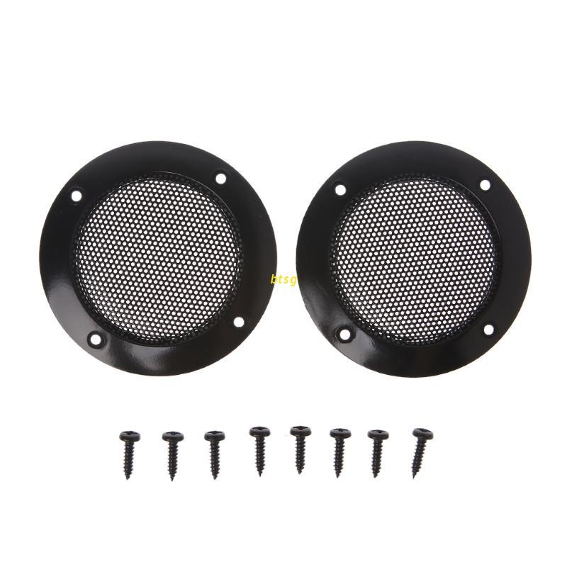 btsg 2PCS 2 Inch Black Car Speaker Grill Mesh Enclosure Net Protective Cover Speaker