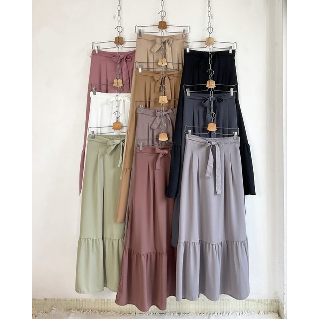 TAVISHA SKIRT / LEXIE SKIRT / PLEATED TIER SKIRT / SEKA SKIRT ROK PANJANG / FLOWY SKIRT / FLOWY BASIC SKIRT / SKIRT FIT TO XXL / KOREAN FLOWY SKIRT / BASIC SKIRT / ROK POLOS