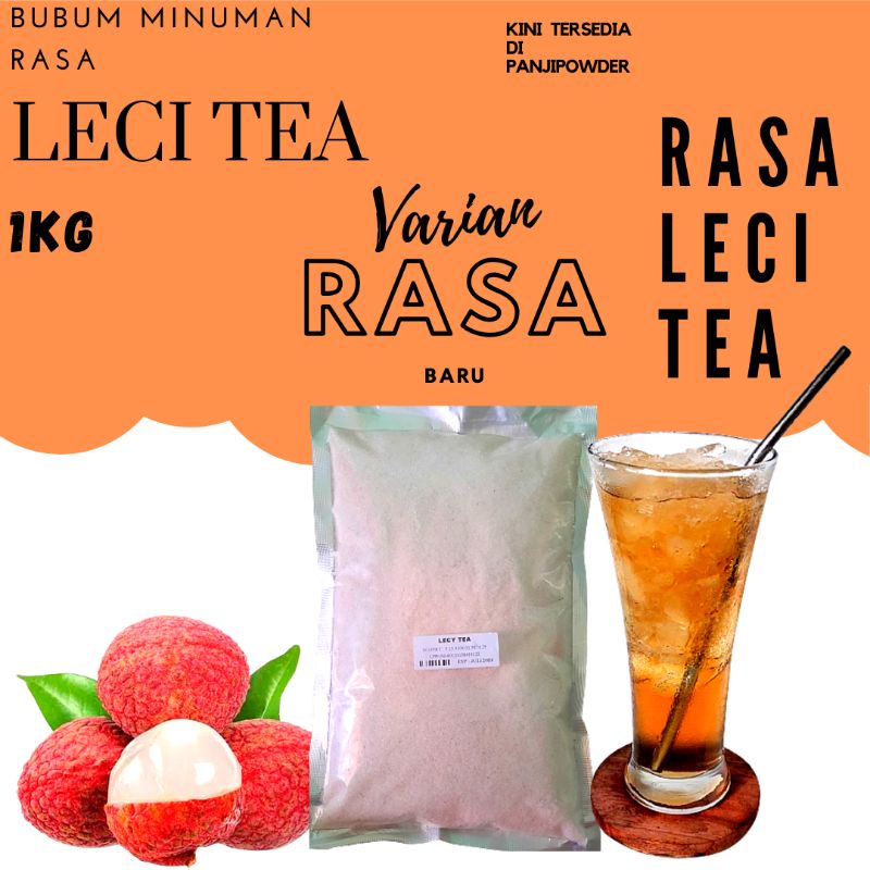 leci tea 1kg bubuk minuman rasa lychee tea serbuk minuman serbuk minuman aneka rasa