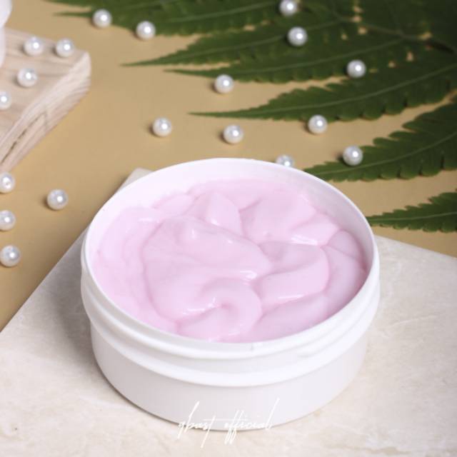 Hair Mask Smoothing Care Pearly Pink Masker Rambut Alami Herbal Merah Muda Anti Kusut dan Bercabang Mengandung Kolagen Kulit Kepala Tetap Lembab 250 gr QBAST