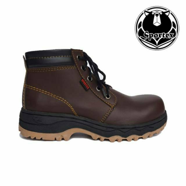 Sepatu Safety Pria Ujung Besi / type 03 coklat tua Sol MX by sportex / safety shoes