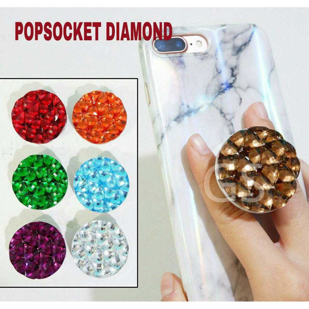 3D Popsocket Diamond Pop Socket / holder hp / pegangan belakang hp