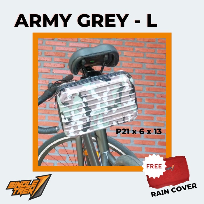 Tas Koper Sepeda Anti Pecah Sedang Handlebar atau Bawah Sadel ArmyGrey