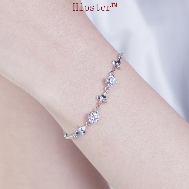 New Hot Sale Fashion Lucky Four-Leaf Clover Micro-Inlaid Crystal Bracelet