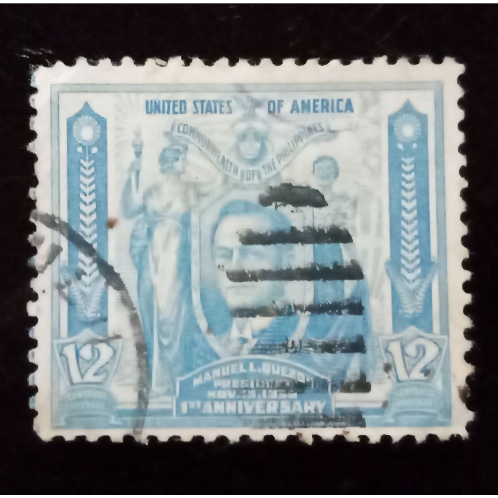 Perangko Philippines/ Filipina 12 Centavos Manuel L. Quezo