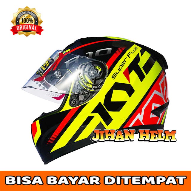 HELM / HELM KYT / KYT / HELM KYT FULL FACE R10 SUPER FLUO TERMURAH