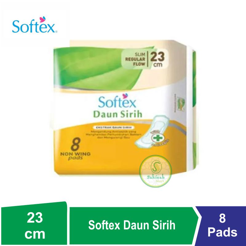 Softex Daun Sirih Pembalut Wanita Wing &amp; Non Wing 23 cm 8 Pads